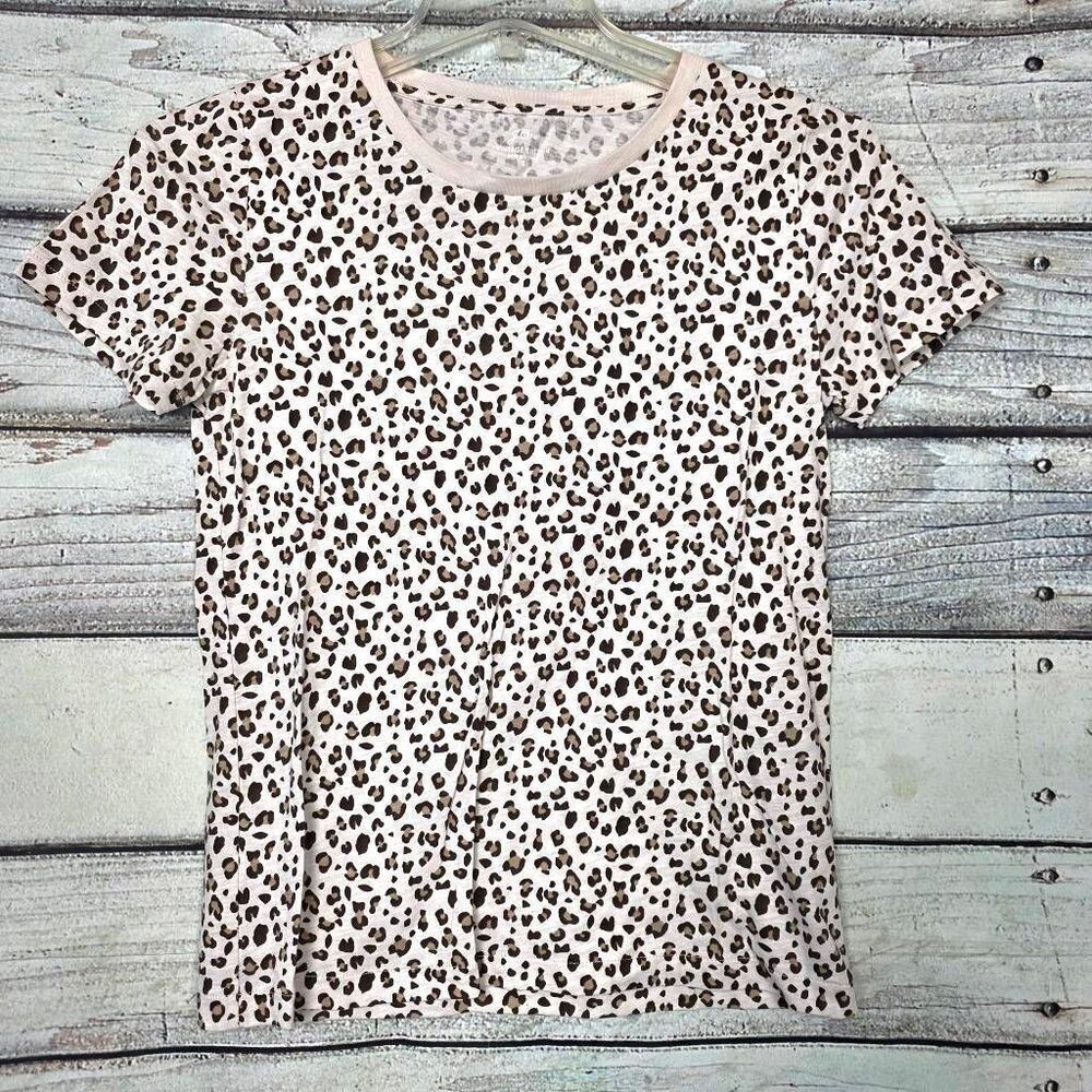 J.Crew Vintage Cotton Leopard Print Tee Women’s S